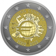 2 EURO 2012 10 jaar Euro UNC Oostenrijk